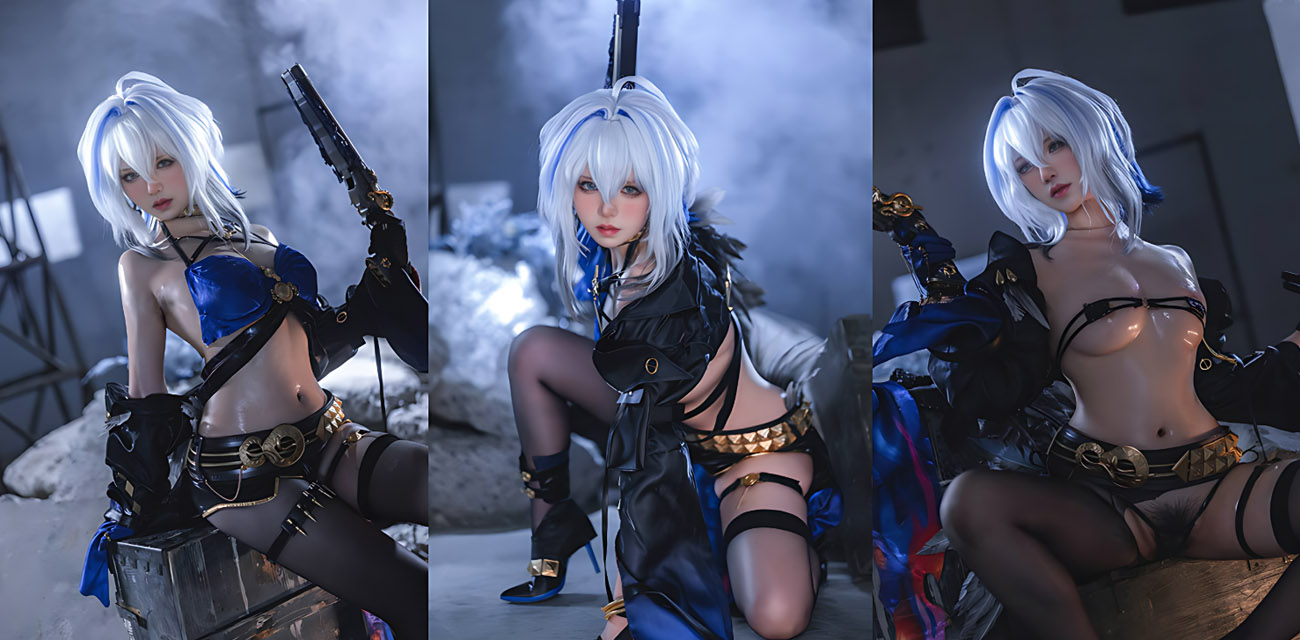 高颜值二次元福利姬【阿薰kaOri】最新写真福利，完美复刻鸣潮嘉贝莉娜感受女神欲火的灼烧